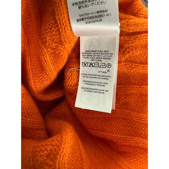 Polo Ralph Lauren 100% Cashmere Cable Sweater Size 2XL color orange NWT mspr 498 - Picture 4 of 8